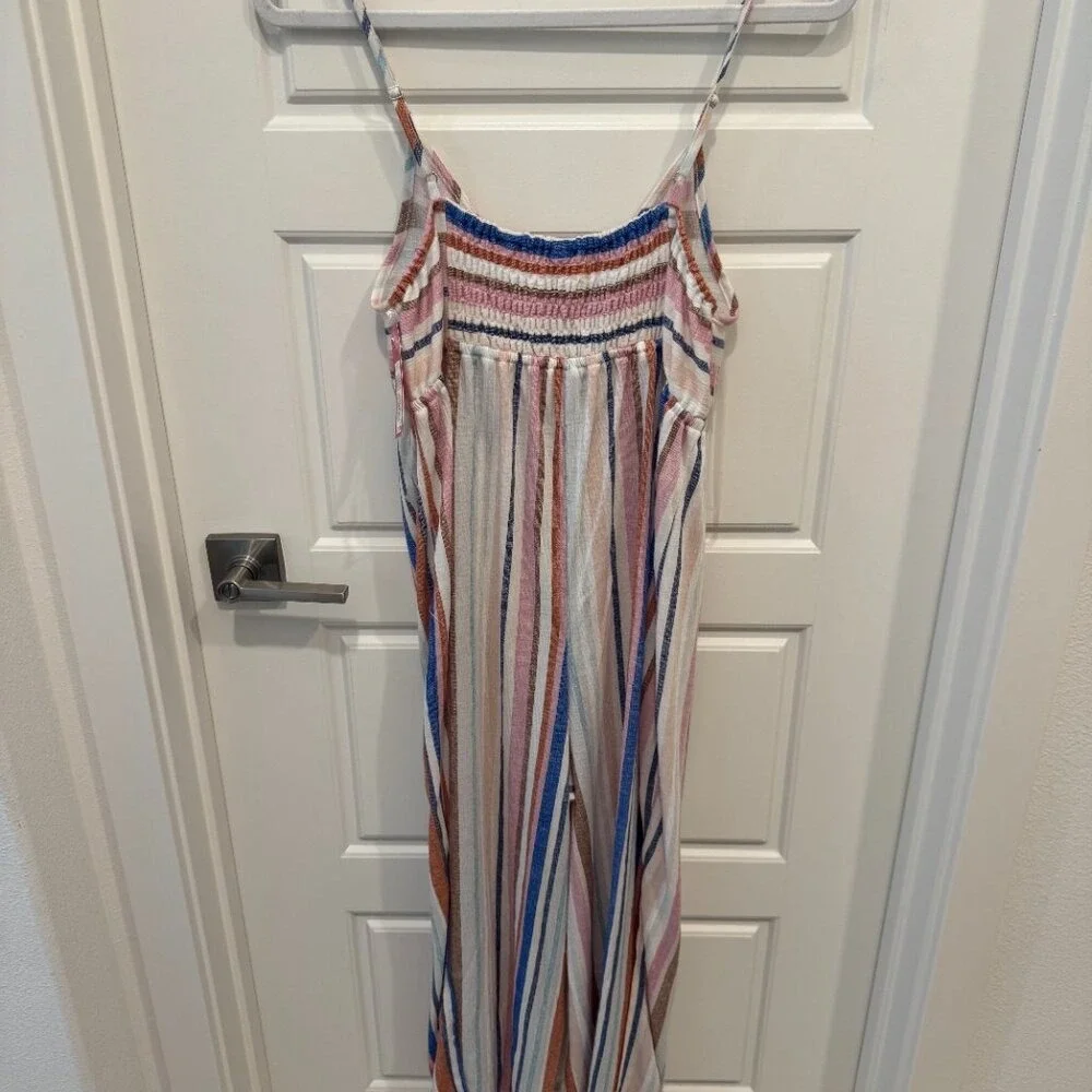 Xhilaration Cropped Multi Color‎ Striped Jumpsuit Size Large - Picture 5 of 9